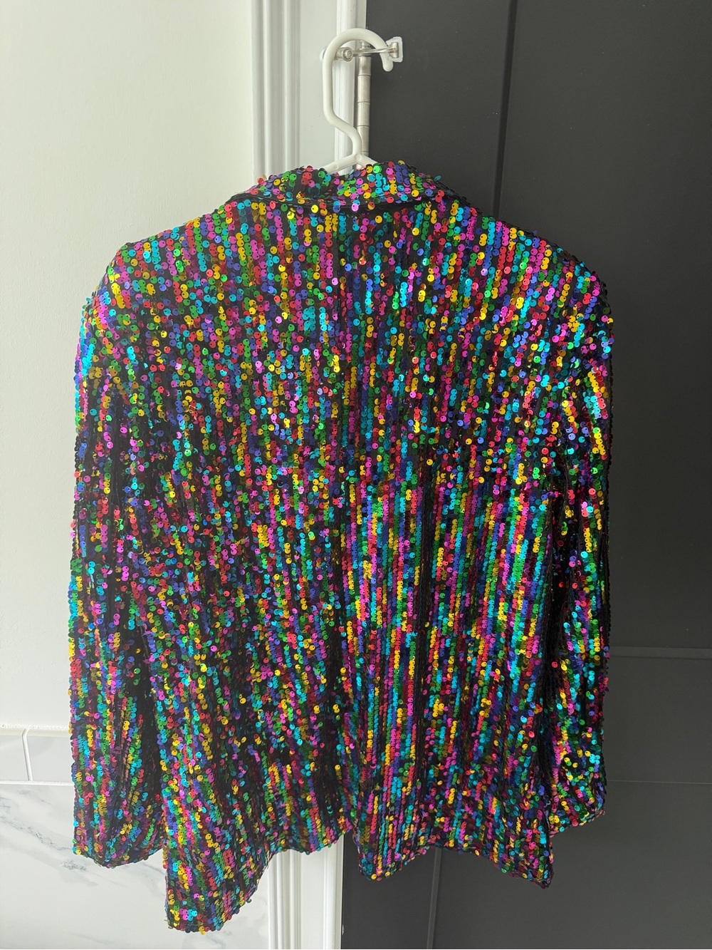 Anna-Kaci Black Multicolor Sequin Blazer - Picture 3 of 6